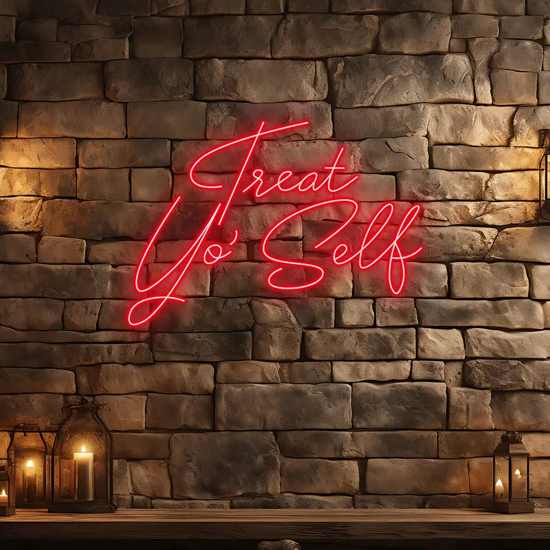 Treat Yo' Self Neon Sign – Add some flair to your décor with this playful neon sign, perfect for birthday or self-care reminder