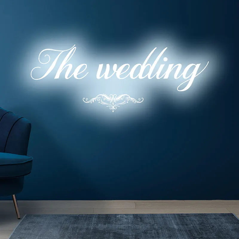 The Wedding Wall Decoration Ice Blue LED Neon Sign