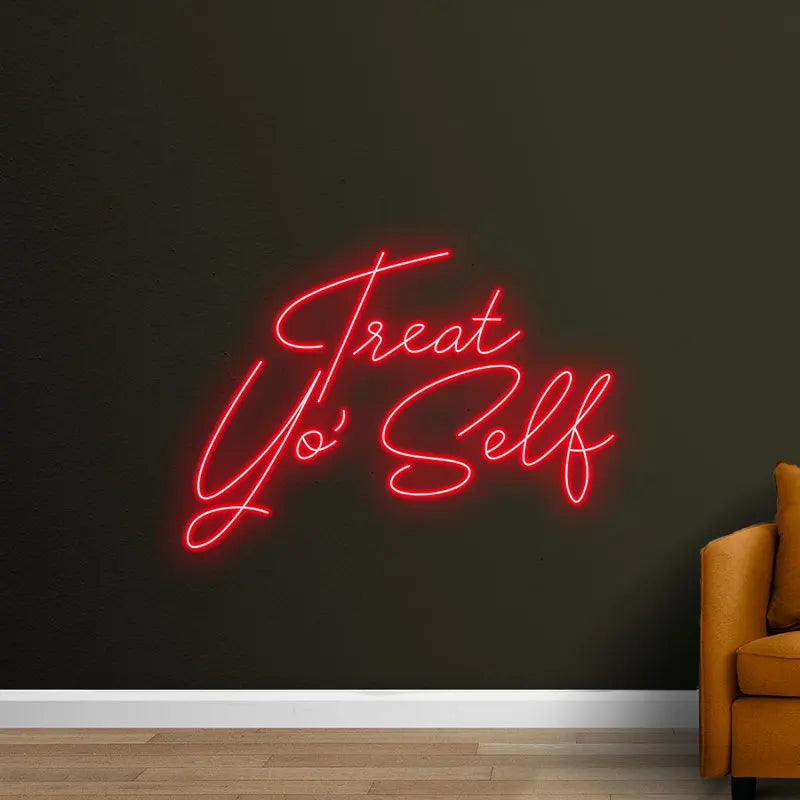 Treat Yo' Self Neon Sign – Add some flair to your décor with this playful neon sign, perfect for birthday or self-care reminder