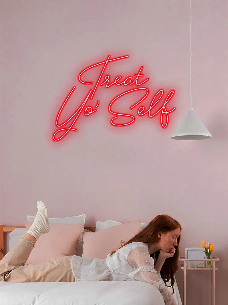 Treat Yo' Self Neon Sign – Add some flair to your décor with this playful neon sign, perfect for birthday or self-care reminder
