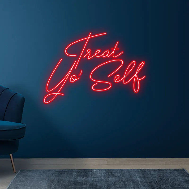 Treat Yo' Self Neon Sign – Add some flair to your décor with this playful neon sign, perfect for birthday or self-care reminder