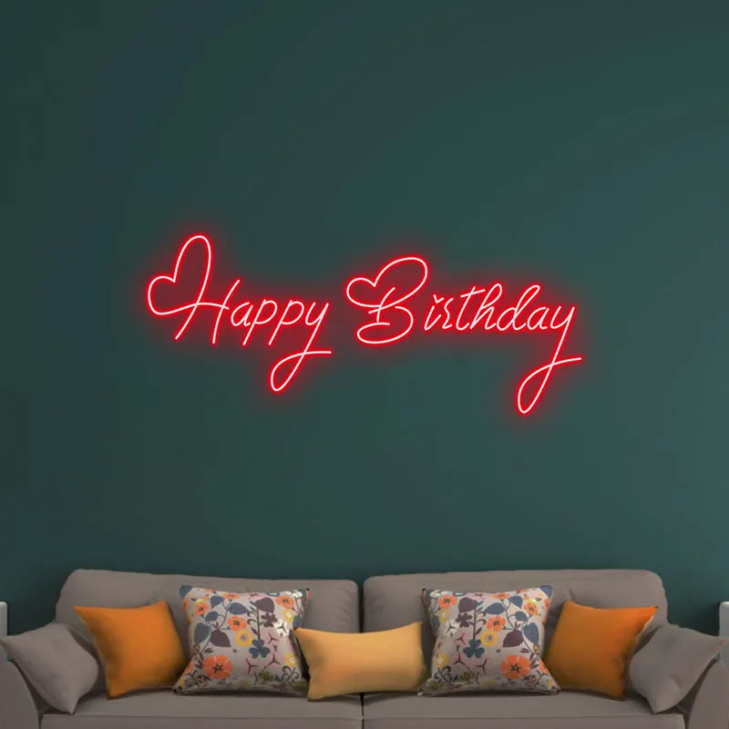 Toysign Custom Happy Birthday Neon Light Sign – Bright LED Party Decoration for Celebrations, Birthdays and Special Occasions