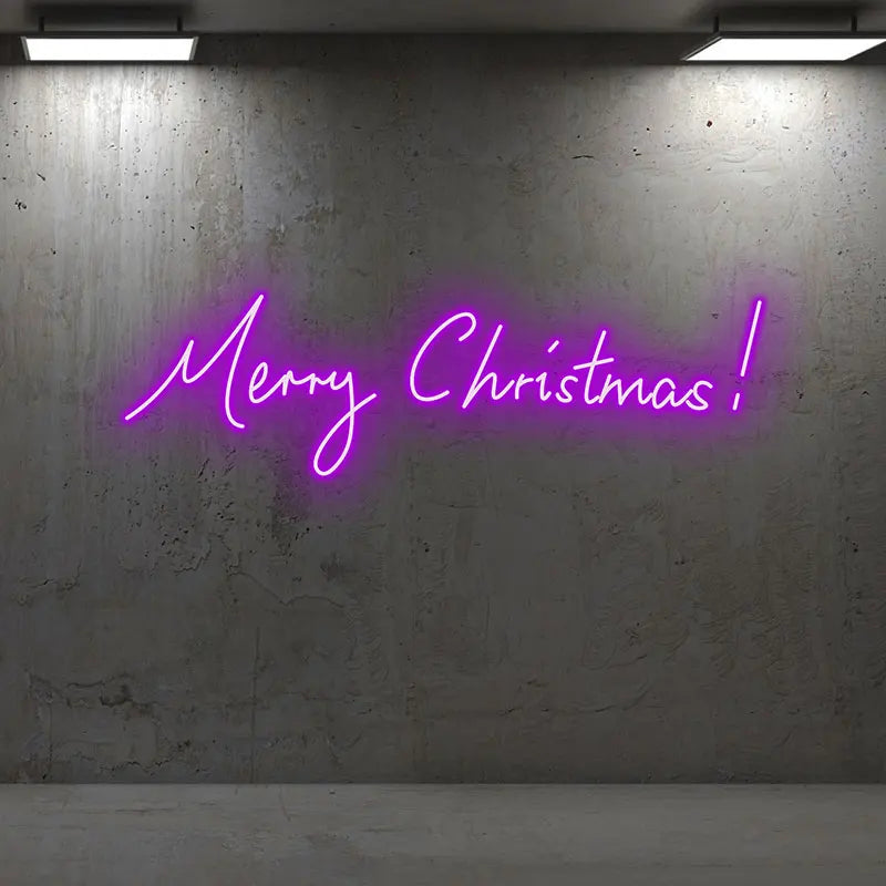 Merry Christmas Neon Text Light – Stylish Merry Christmas Design with Neon Glow, Perfect for Holiday Home Decor and Party Decor