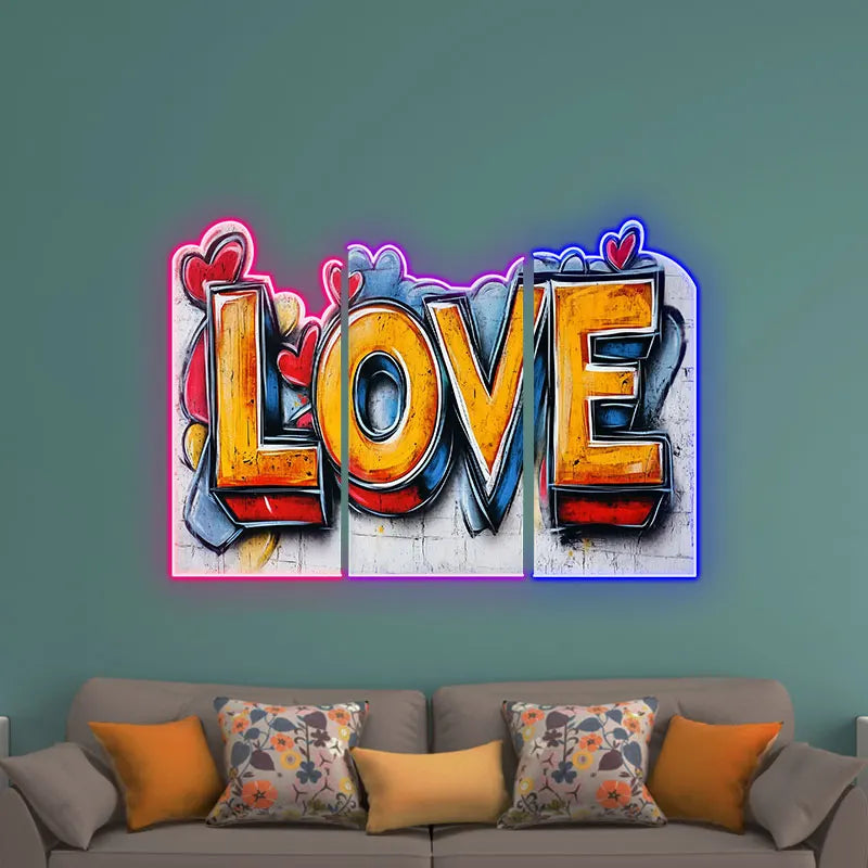 Love Text Art Custom Neon Sign, Personalized LED Neon Sign Light, Creative Gift Neon Light For Home Decor