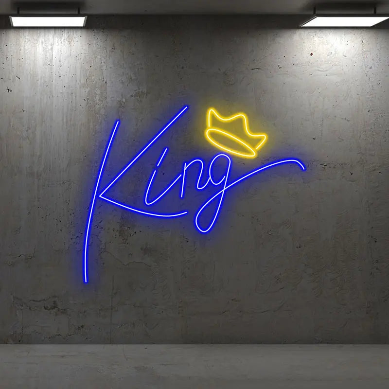 Toysign Custom Neon Light, Bold "King" Neon LED Wall Light with Crown - Regal Decor for Man Cave, Bar & Office Wall, Unique Gift