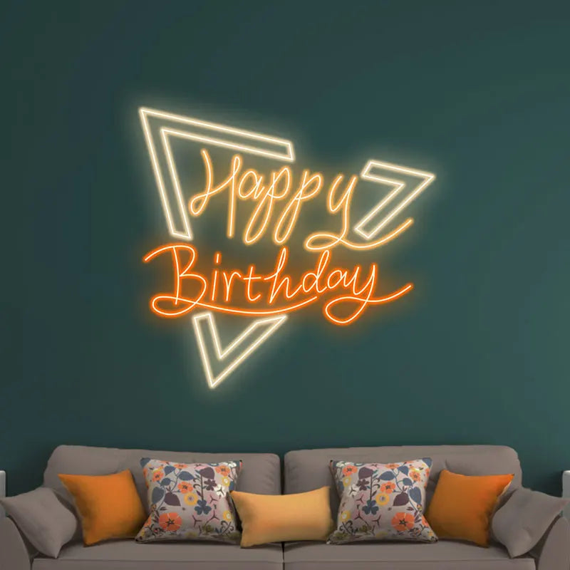 Vibrant Birthday Glow Light, Elevate your birthday décor with this eye-catching neon sign that adds a festive touch to any space