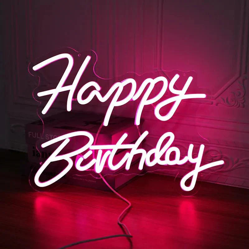 Happy Birthday Led Neon Sign for Birthday Party Decor Neon Light Home Hanging Decor