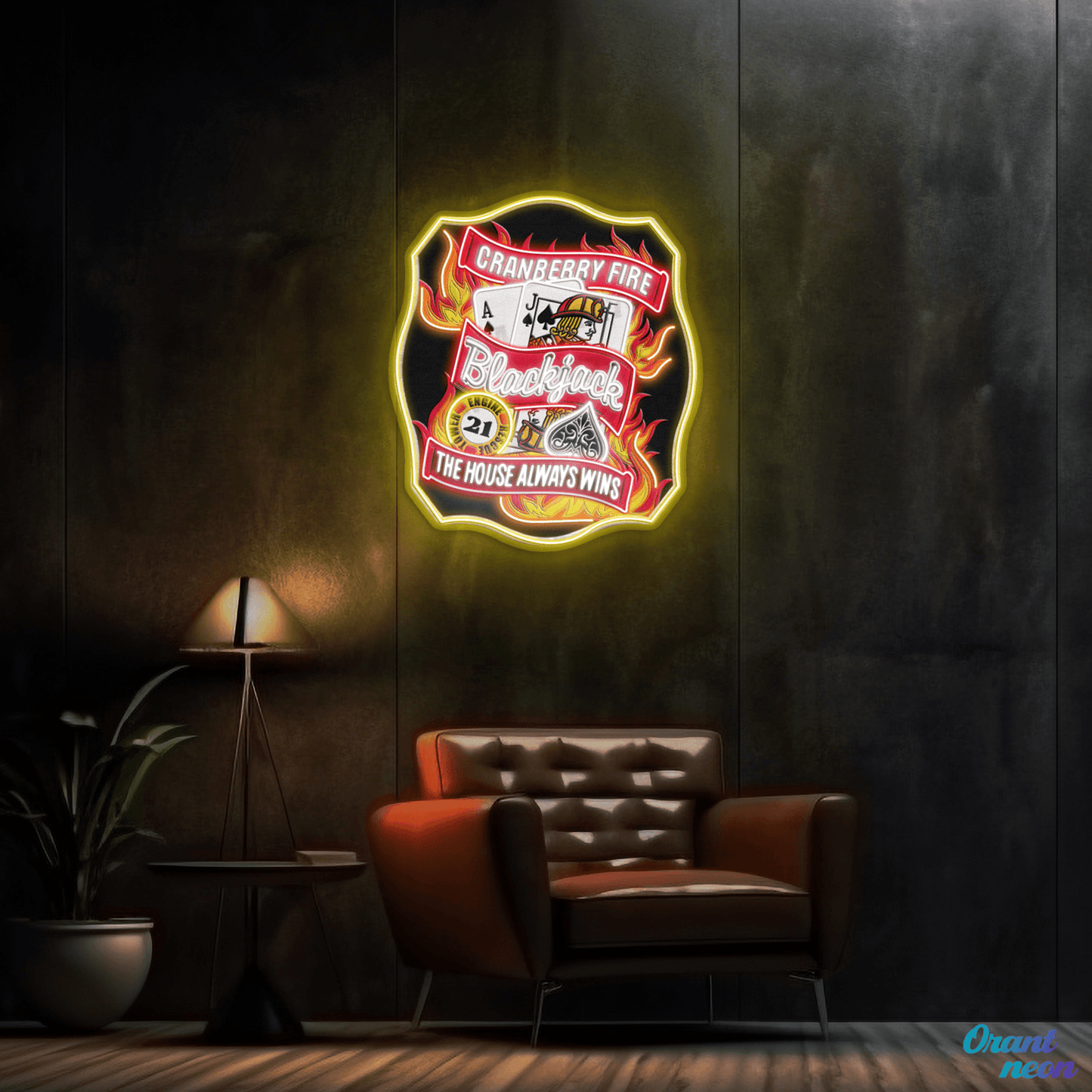Cranberry Fire size 50 inches indoor neon signs