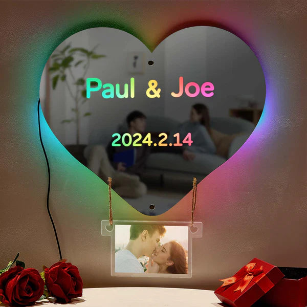 Custom Photo Engraved Mirror Light Hot Air neon sign