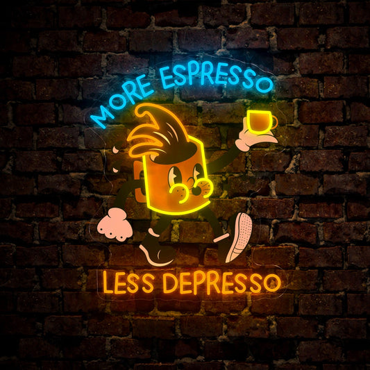 More Espresso Less Depresso Artwork Led Neon Sign